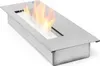 A stainless steel ethanol burner with flames. Voir les images du produit