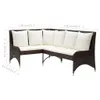 vidaXL Garten-Ecksofa 2-tlg. Poly Rattan Braun Produktbild-Vorschau 7