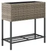 vidaXL Fioriera con ripiano in poly rattan grigio Anteprima dell’immagine prodotto 1