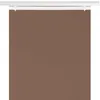 A plain brown fabric panel hanging from a white track. Voir les images du produit