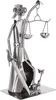A metal figurine of Justitia, the Roman goddess of justice, holding scales and a sword. Náhľad obrázku produktu