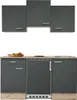 Singleküche mit E-Geräten - 150 cm breit - Basaltgrau Matt Produktbild-Vorschau 1