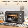 HOMCOM Minibackofen 21L 1400W 60 Min Timer, Kleinbackofen Produktbild-Vorschau 4