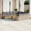 Modulares Garten-Sofa-Set 13-teilig, Poly Rattan Beige, Produktbild-Vorschau 2