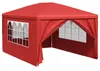 vidaXL Party-Zelt 400 x 300 x 255 cm Rot PE und Stahl Produktbild-Vorschau 1