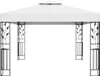 A white gazebo with black decorative metal legs, shown from the front against a white background. Náhled obrázku produktu