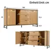 Sideboard - Schwarz/Holz - 3 Schubladen & 16-Farben LED - Produktbild-Vorschau 4