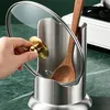 Topfdeckelhalter Küche aus Edelstahl, Kochlöffelhalter und Produktbild-Vorschau 3