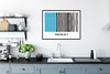 MuchoWow® Gerahmtes Poster Blau - Schwarz - Weiß - Design Produktbild-Vorschau 3