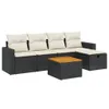 6-tlg. Garten-Sofagarnitur - mit Kissen Schwarz Poly Rattan Produktbild-Vorschau 2
