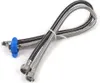 Two braided hoses tied together with a zip tie, with a blue connector on one end. Podgląd zdjęcia produktu