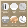A collage of close-up images highlighting features of a white cabinet. Náhled obrázku produktu