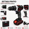 AJIEQAQ Avvitatore a Batteria 21V Set, Trapano Avvitatore a Anteprima dell’immagine prodotto 7