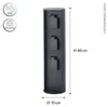 Außensteckdose Garten Aluminium Schwarz IP44 3 fach 3500W Produktbild-Vorschau 7