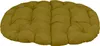 A tufted, oval-shaped cushion in an olive green color, lying flat on a white background. Produktbild-Vorschau