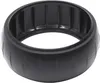 A black plastic ring with a ribbed outer surface and a grooved inner surface, presented on a white background. Produktbild-Vorschau