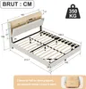 Gepolstertes Bett 160x200 cm aus weißem Polyurethanund Produktbild-Vorschau 5