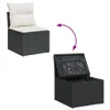 11-tlg. Garten-Sofagarnitur mit Kissen Schwarz Poly Rattan Produktbild-Vorschau 8