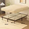 A bed frame with a mattress shown above it, with dimensions indicated. Voir les images du produit