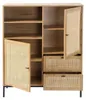 CALICOSY -  Hohe Buffetschrank mit Rattanfronten - L100 x Produktbild-Vorschau 3