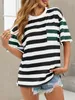 Imily Bela Oversized Damen-T-Shirt mit Farbblockstreifen, Produktbild-Vorschau 3