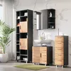 A modern bathroom vanity set with storage units and a sink. Produktbild-Vorschau