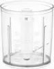 A close-up studio shot of a transparent food processor bowl with white blades and markings for measurements. Anteprima dell’immagine prodotto
