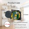 A close-up of a robot vacuum cleaner side brush motor module with dimensions and descriptive text. Produktbild-Vorschau