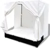 vidaXL Outdoor-Loungebett mit Vorhang Poly Rattan Schwarz Produktbild-Vorschau 3