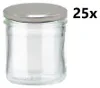 A clear glass jar with a silver lid, shown in isolation against a white background. The number '25x' is overlaid on the right side of the image. Produktbild-Vorschau