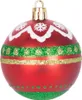 Vianočné Gule ,červeno-zelené s ornamentom -6cm Náhľad obrázku produktu 4