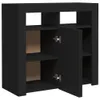A black sideboard with two open doors is shown against a white background. Anteprima dell’immagine prodotto