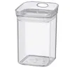A clear plastic food storage container with a lid, shown against a white background. Voir les images du produit