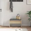 vidaXL Banc d'entrée avec coussin, chêne Sonoma, 63 x 38 x Voir les images du produit 4