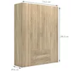 Spell Kleiderschrank 4 Türen und 3 Schubladen. Eiche Produktbild-Vorschau 4