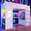 Gaming Hochbett mit Schreibtisch, LED-Beleuchtung, USB & Produktbild-Vorschau 3