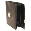 A black leather wallet is shown against a white background. Produktbild-Vorschau