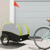 vidaXL Fahrradanhänger Schwarz und Grün 45 kg Eisen Produktbild-Vorschau 2