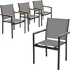ML-Design Gartenstühle 4er Set mit Armlehnen Dunkelgrau Produktbild-Vorschau 1