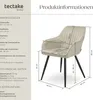 A diagram showing the dimensions of a chair, with text providing product information and specifications. Produktbild-Vorschau