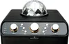 A close-up studio shot of a black Bluetooth party speaker with a disco ball on top and control knobs on the front. Produktbild-Vorschau