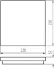 A technical drawing of a square light fixture with dimensions indicated. Náhľad obrázku produktu