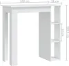 vidaXL Stolik barowy z półką biały 102x50x103,5 cm materiał Podgląd zdjęcia produktu 8