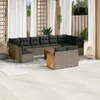 13-tlg. Garten-Sofagarnitur mit Kissen Grau Poly Rattan Produktbild-Vorschau 2