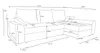 A line drawing of a sectional sofa with dimensions indicated by text and lines. Náhled obrázku produktu
