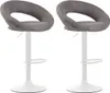 2er Set Barhocker Olinda Stoff weiß  grau Produktbild-Vorschau 1