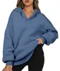 Damen Hoodie Sportlich Oversize Warm Bequem Weich Blau M Produktbild-Vorschau 1