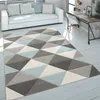 Kurzflor Teppich Wohnzimmer Türkis Grau Pastellfarben Produktbild-Vorschau 1