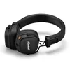 A black Marshall Major IV wireless Bluetooth headset is shown from a side angle on a white background. Voir les images du produit