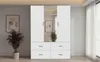 Skříň ProximaX se zrcadlem 130 cm, bílá – šatní skříň se 4 Náhled obrázku produktu 2